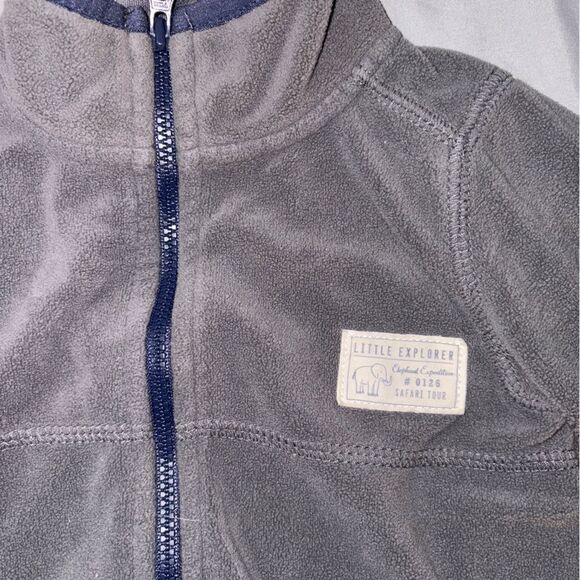 9m carters fleece little explorers zip up sweatshirt - Picture 2 of 3